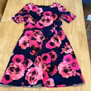 EUC vibrant fit & flare dress